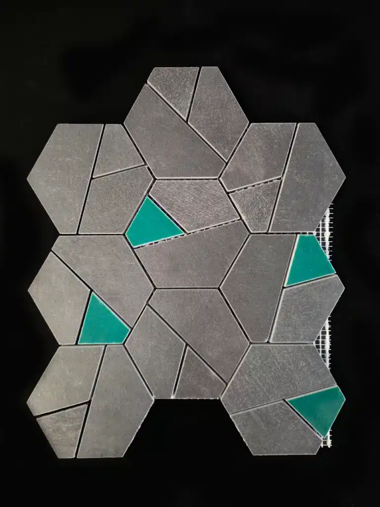 250x290mm Coverage Boost Hexagon Tarmac & Jade Mosaic