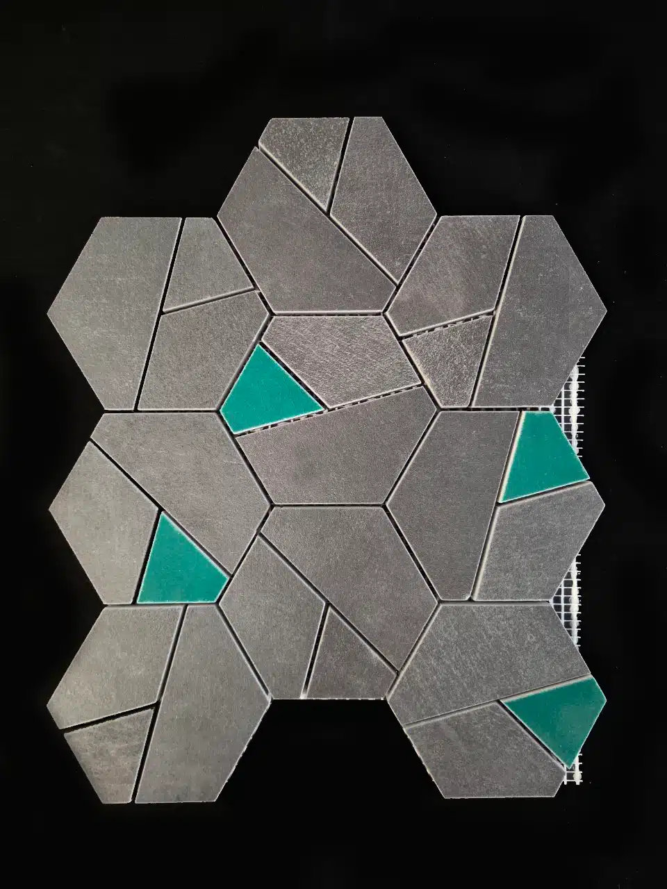 250x290mm Coverage Boost Hexagon Tarmac & Jade Mosaic