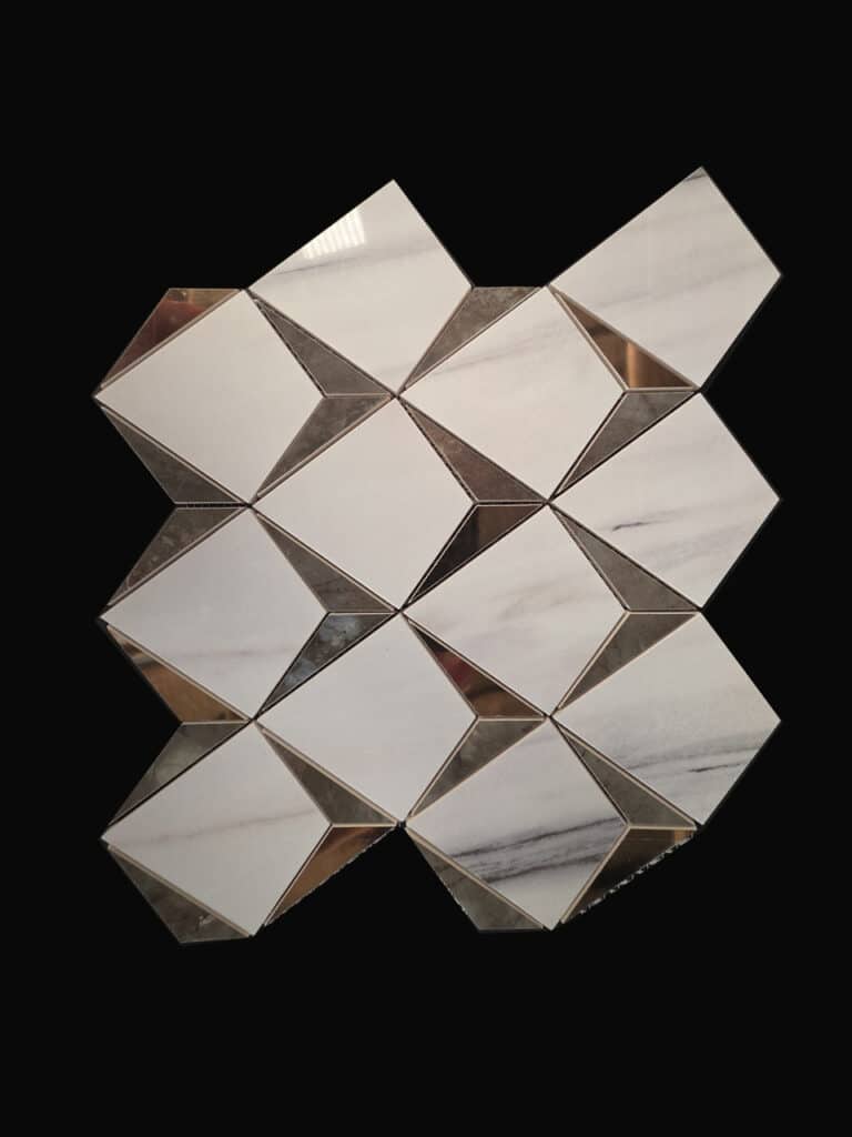 330x360mm Coverage Marvel Dream Bianco Green Porcelain Mosaic Tile
