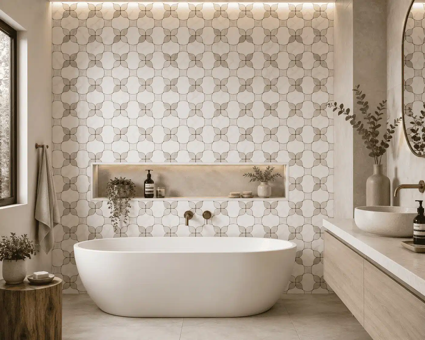 Premium bathroom tiles in a contemporary bathroom