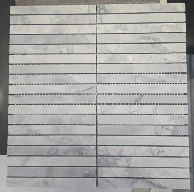 298×304mm Honed Super White Marble Kit Kat Mosaic Tile