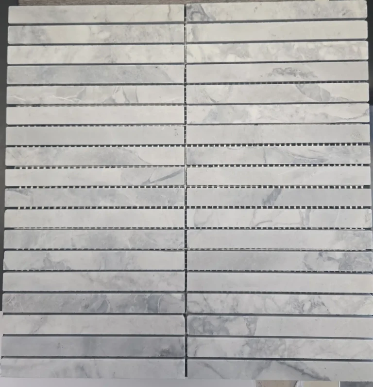 298×304mm Honed Super White Marble Kit Kat Mosaic Tile