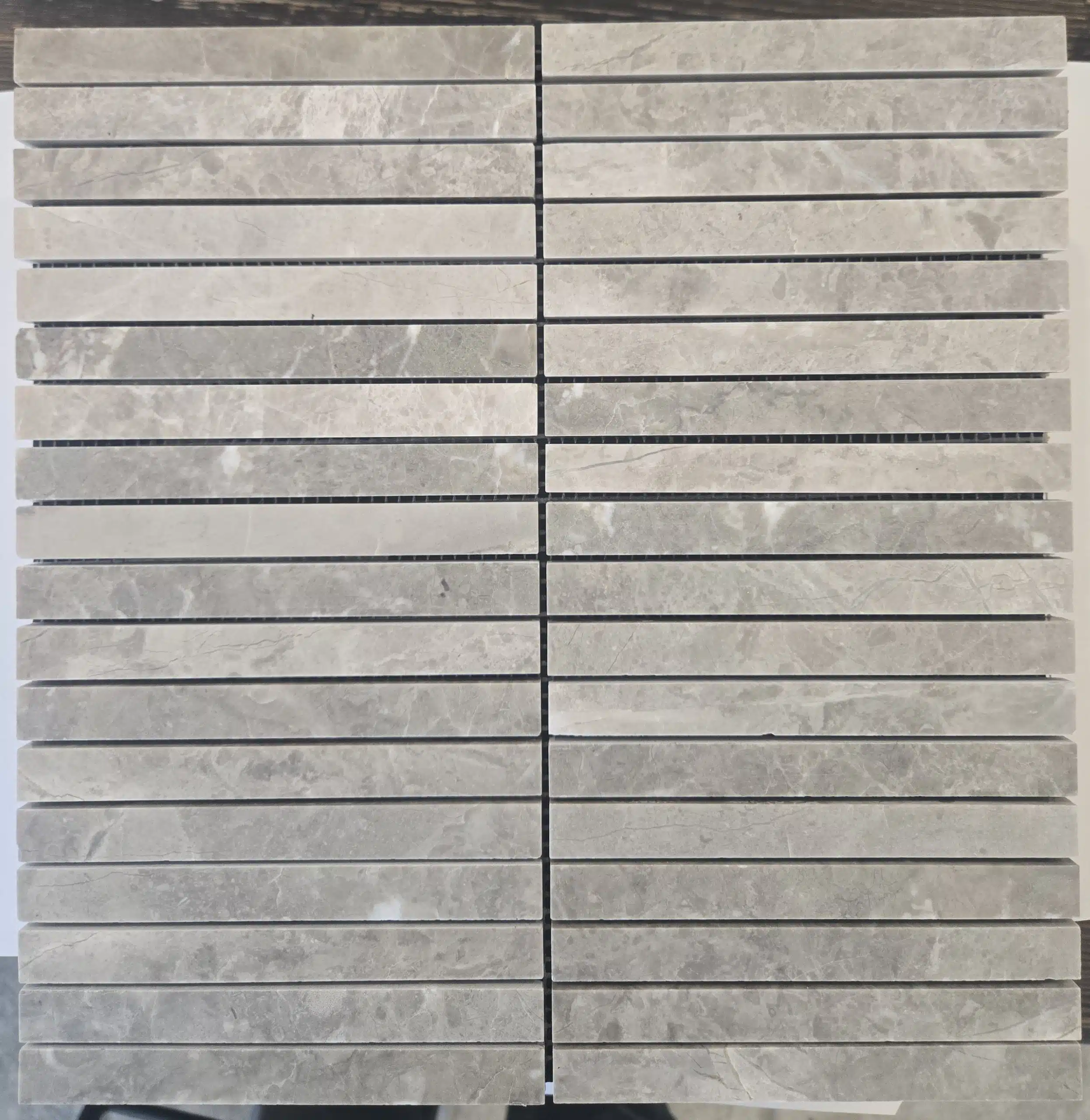 298×304mm Honed Tundra Grey Marble Kit Kat Mosaic Tile