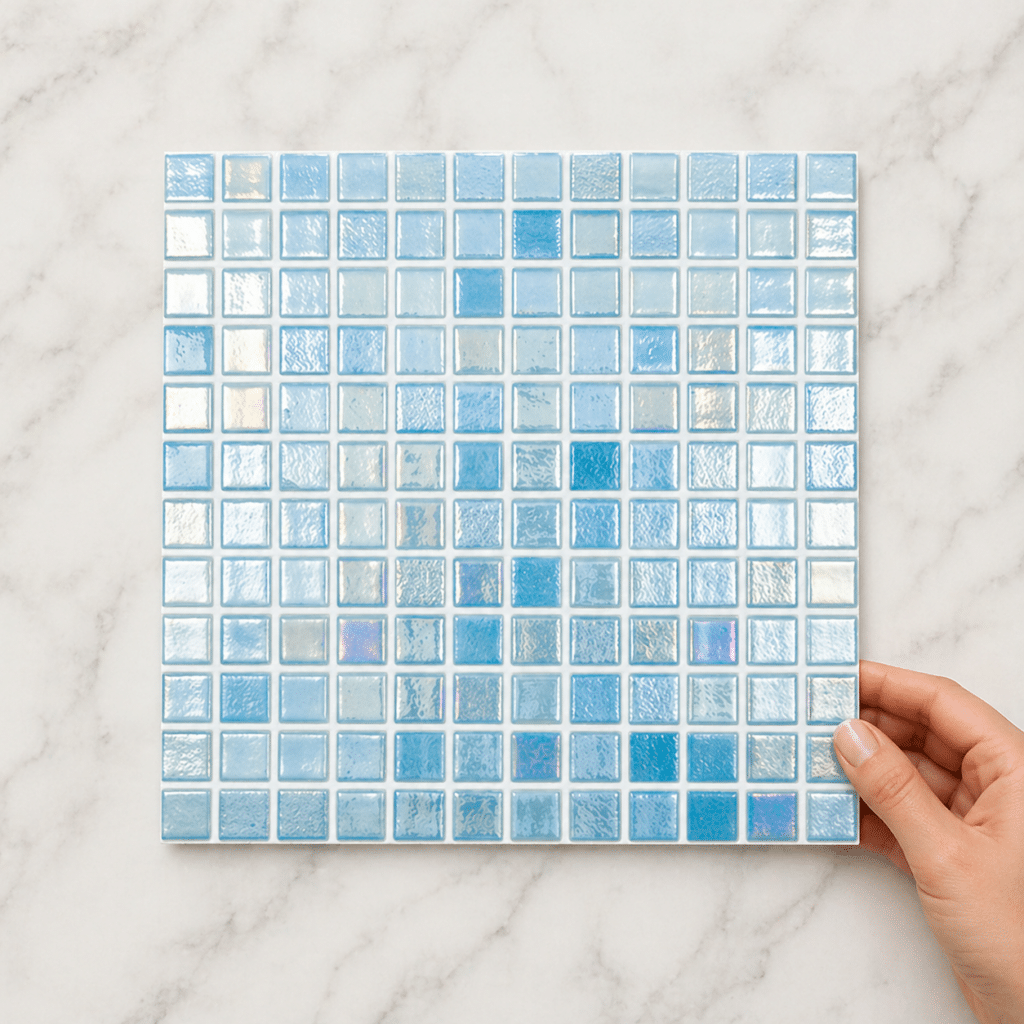 315x315mm Ibiza Light Blue Glass Spanish Pool Mosaic Tile