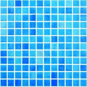 315x315mm Malaga Mid Blue Glass Spanish Pool Mosaic Tile