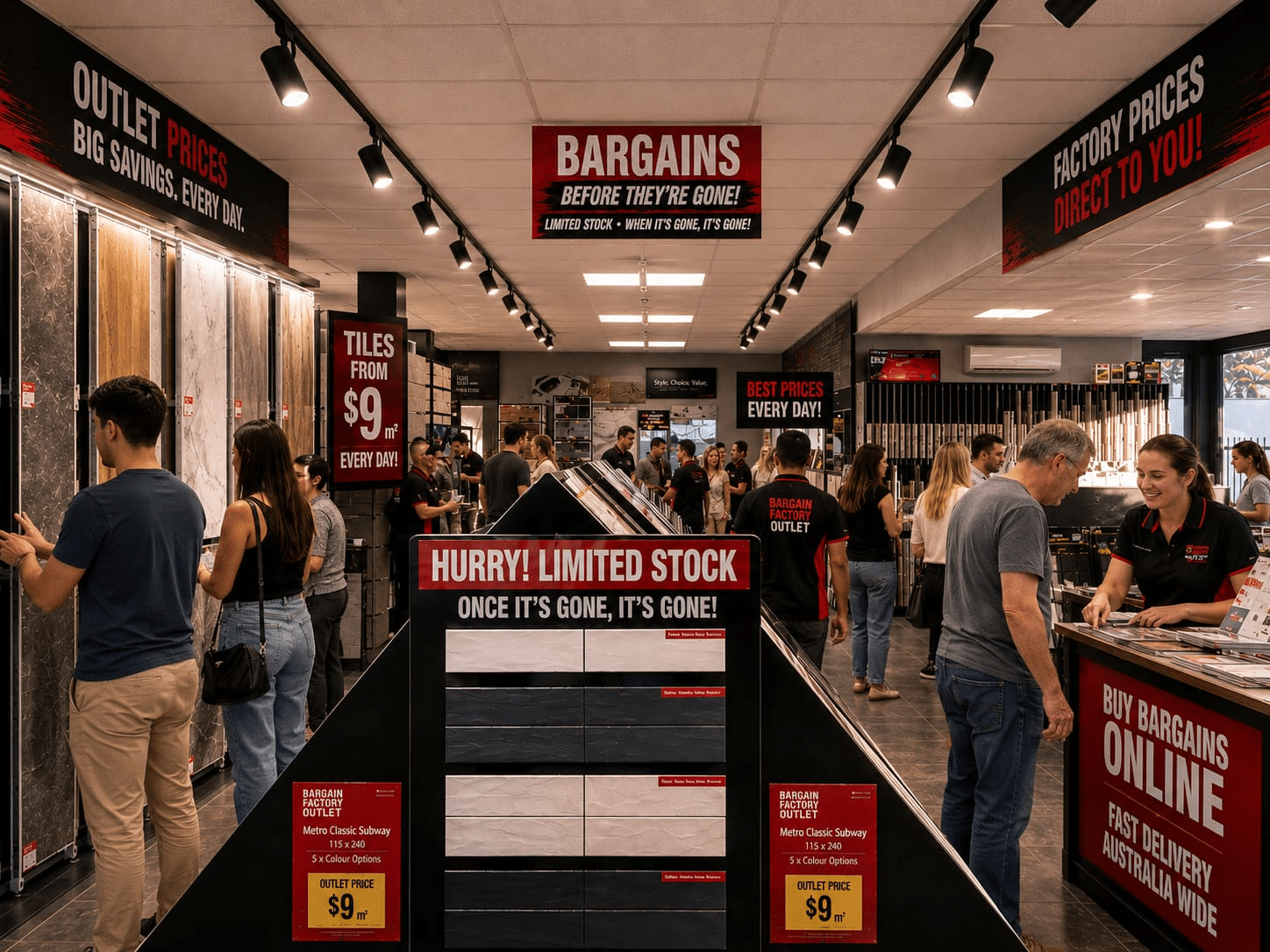 Bargain Factory Tile Outlet showroom