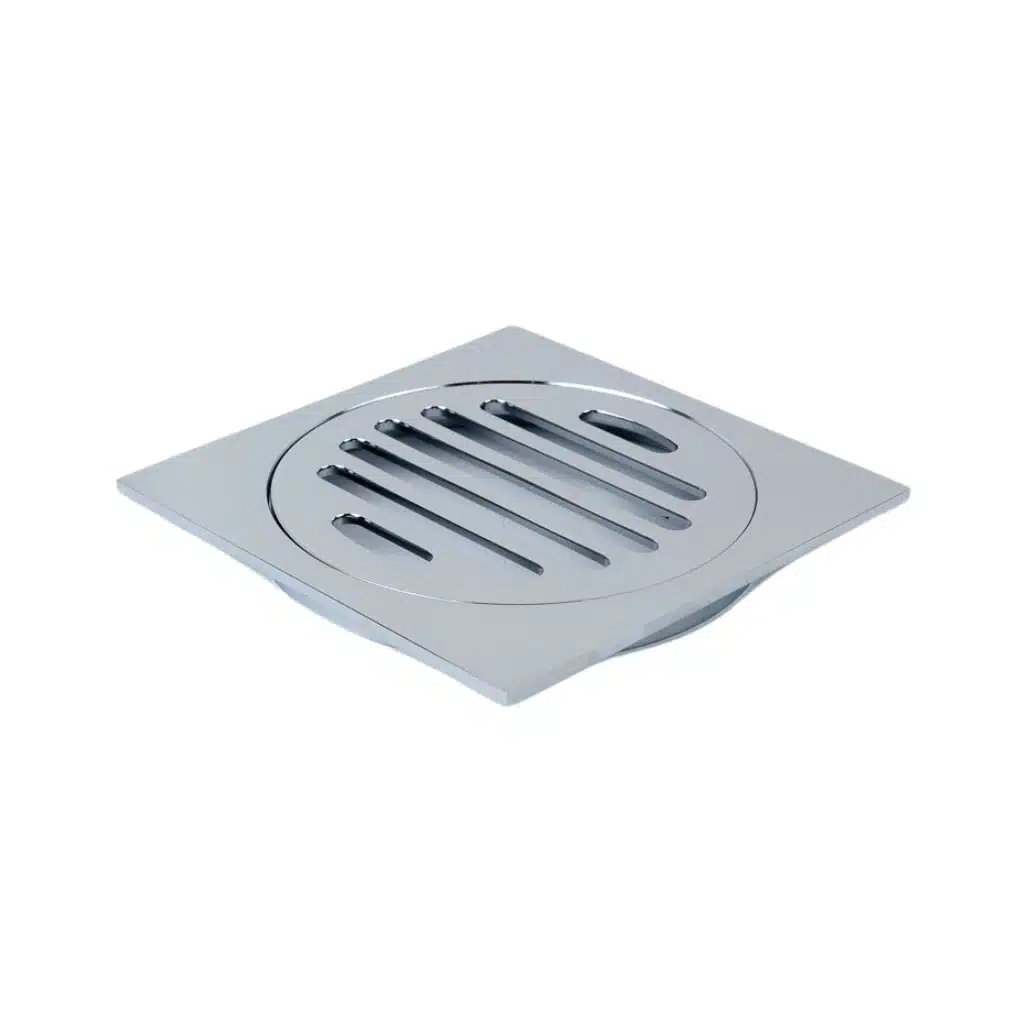 110×110mm Chrome Low-Profile Square Floor Waste