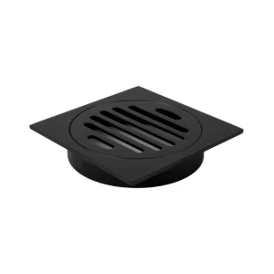 110×110mm Matt Black Square Floor Waste