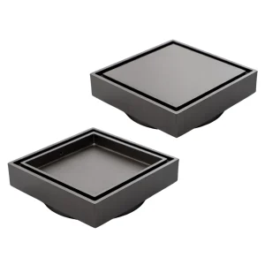88mm Outlet Gun Metal 2-in-1 Floor Waste
